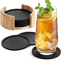 Sidorenko Posavasos de Silicona Redondos Para Vasos - Juego De 8 Incluye Caja I Posavasos De Diseño En Gris Oscuro Para…